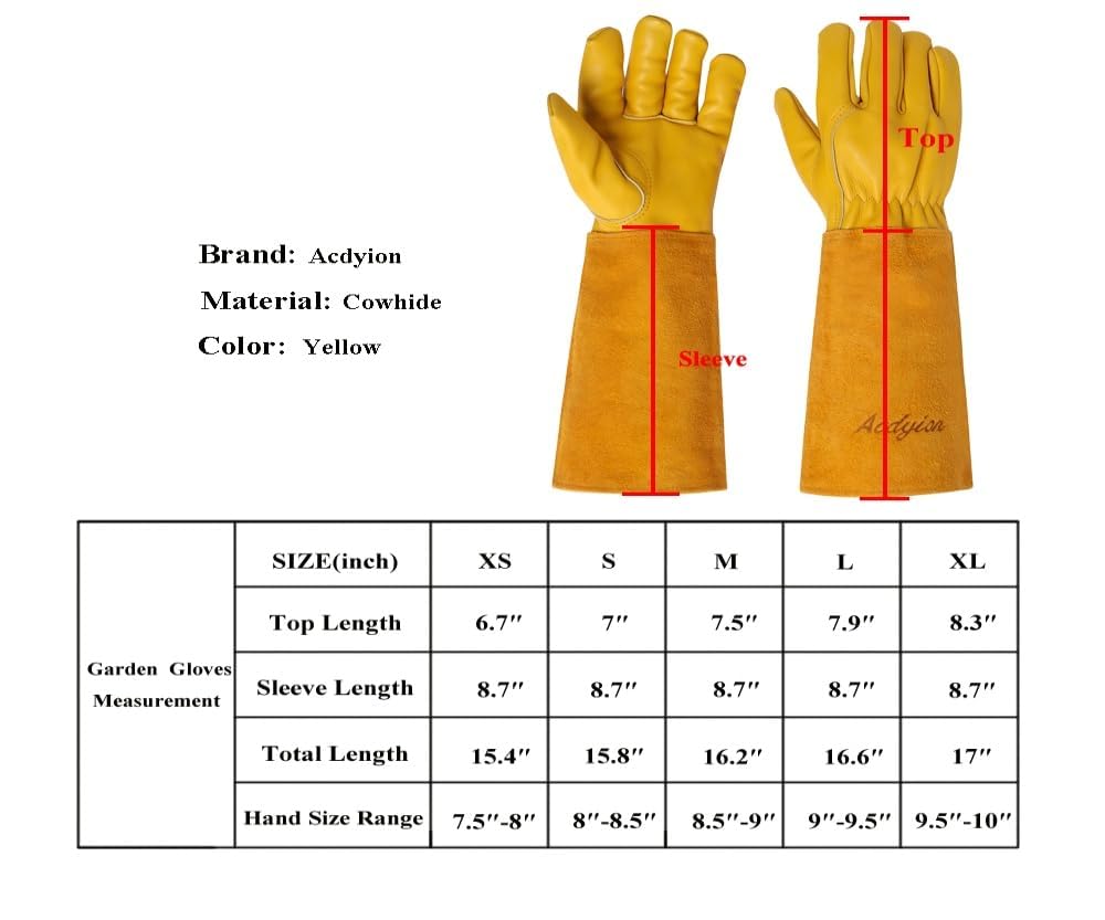 Acdyion Gardening Gloves for Women/Men Rose Pruning Thorn&Cut Proof Garden Glove