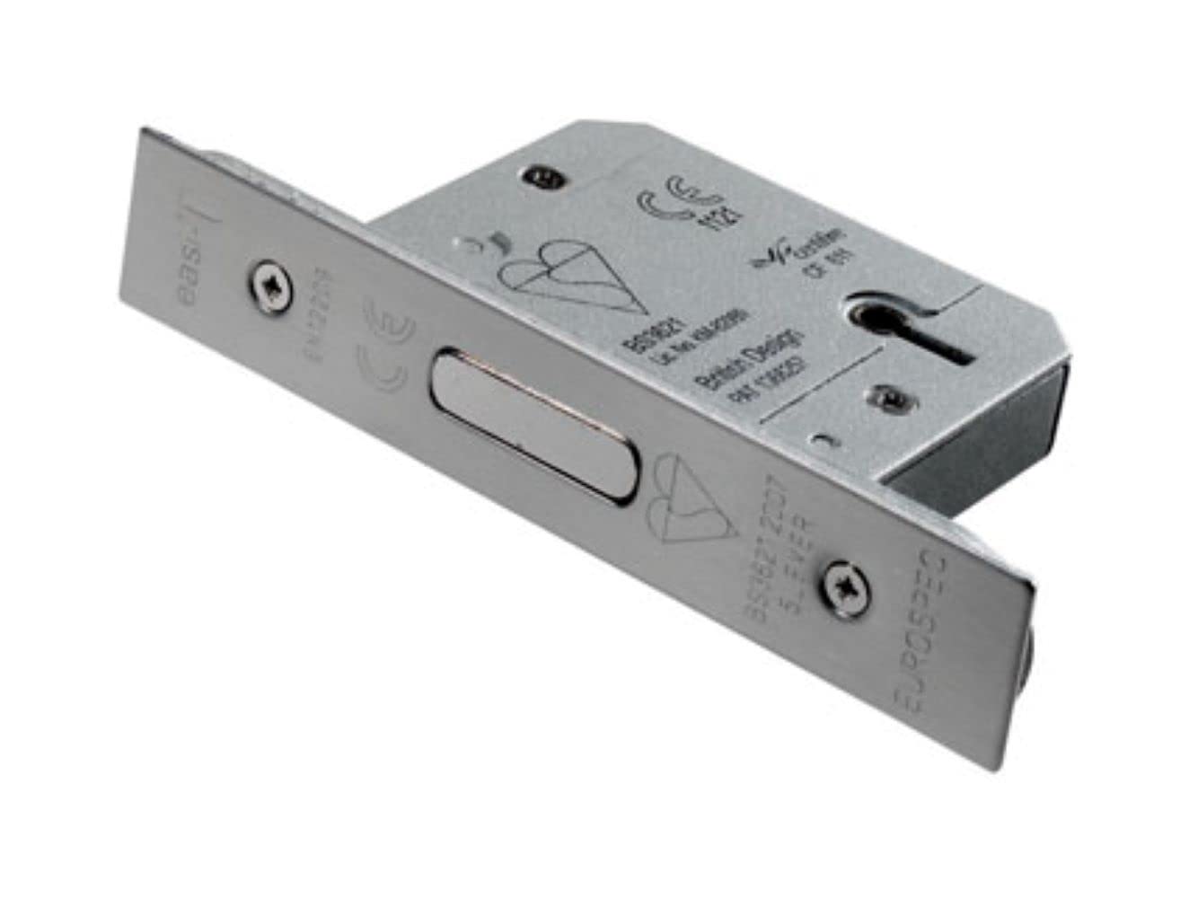Carlisle Brass LDB5525SSS EASI-T 5 Lever Deadlock BS, Satin Stainless Steel, 2.5" / 64mm