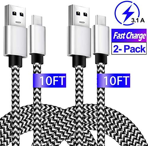 USB C Cable 10ft for Samsung Galaxy S10, Fast Charge Type C Charging