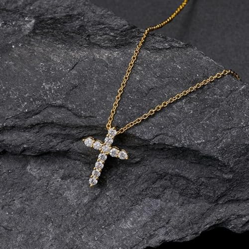 14K Gold Men's Cross Pendant Pave with Diamonds Chain Necklace, Hip Hop Stylish Design, Bold Statement Piece4