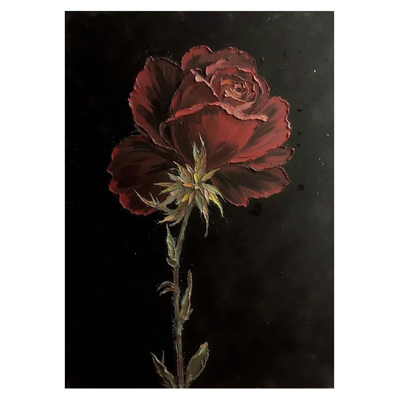 Tableau moderne à l'huile peint à la main rose à texture esthétique unique