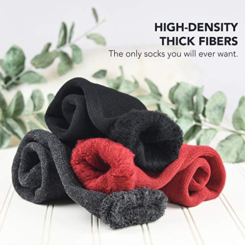 Debra Weitzner Thermal Socks for Men Women Warm Socks 4/6 Pairs Crew Winter Thick Boot Socks4