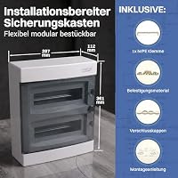 Intratec Sicherungskasten Aufputz 2 reihig – IP40 Verteilerkasten Aufputz Gehäuse für 24 Module mit transparenter Tür für einfache Installation Zuhause & Gewerbe – 361 x 287 x 112 mm – Ansicht 3