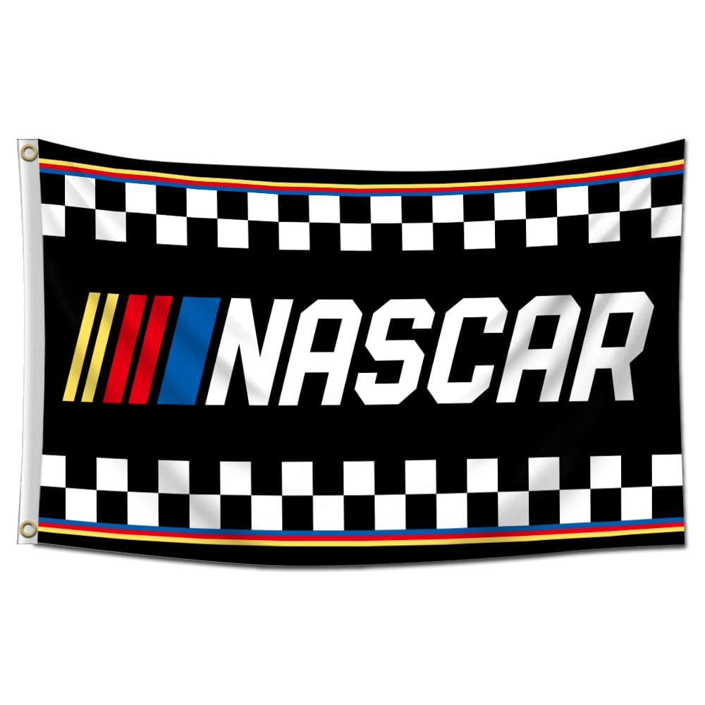 NASCAR Checkered Flag Banner, 3x5ft, UV Resistant, Lightweight, Motorcycle Racing, Garage, Man Cave, Dorm Room