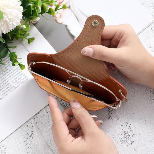 Image of kytasryl Soft Leather Sunglasses Bag,Travel Sunglass Holder Eyeglass Case Portable Slim Sunglasses Pouch