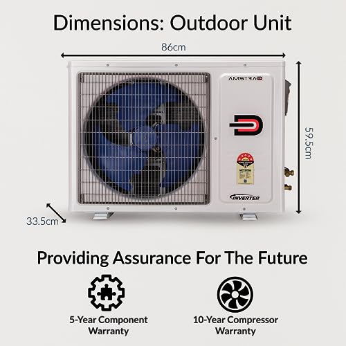 Image of Amstrad 1.5 Ton 5 Star Inverter Split AC (Copper, 4 Way Swing, HD Filter, 2023 Model, AMS205CMI, White)