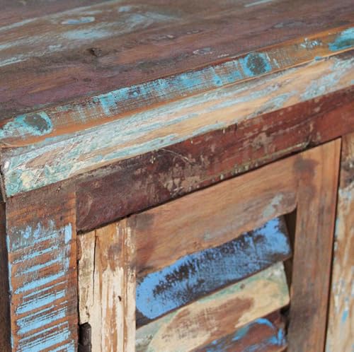 Image of The Attic Alabama Sideboard, Multipurpose Cabinet for Kitchen and Living Room Storage, Crockery Storage, Solid Reclaimed Wood Marvel, Multicolor Matte Finish