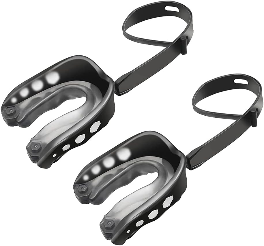 TOOBY 2 Pack Sports Mouth Guard for Youth and Adults, Soft Mouthguard with Strap Boxing, Basketball, Lacrosse, Football, MMA, Martial Arts, Hockey All Contact Pieces (Black) : Sports & Outdoors