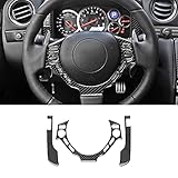AIRSPEED Car Steering Wheel Button Sticker Carbon Fiber Interior Switch Button Panel Cover for Nissan GTR R35 2008-2016 Accessories (Black)
