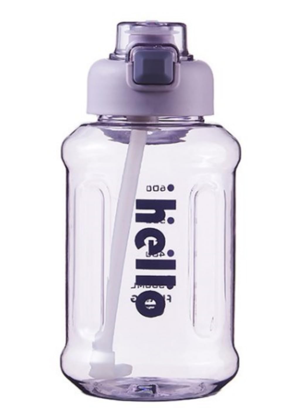 ENJHIKE 1000ml 33.81oz Portable Clear Water Cup,Sports Water Bottle, Cute Flip Top Water Bottle With Straw, Suitable For Outdoor Activities, Travel, Fitness (Purple)