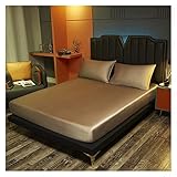 Sabanas Cama de seda natural de la mora Hoja ajustada 100% de seda profundo 2 5 cm Cubierta de colchón Tamaño personalizado Tamaño de lujo Hojas de ropa de cama de gama alta Sabana Bajera 150x200