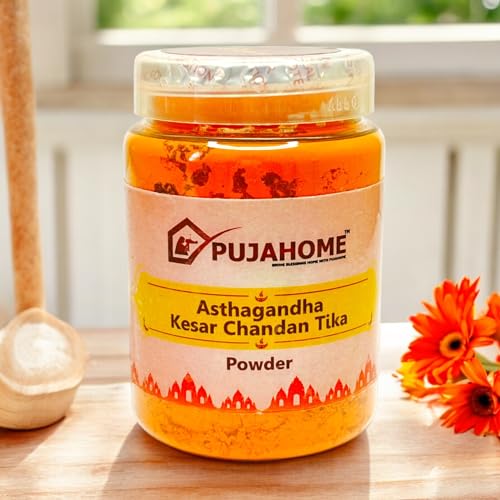 Image of Asthagandha Kesar Chandan Tika Powder Chandan Powder for Religious Pooja and Tilak 100 Gram X 2 Box