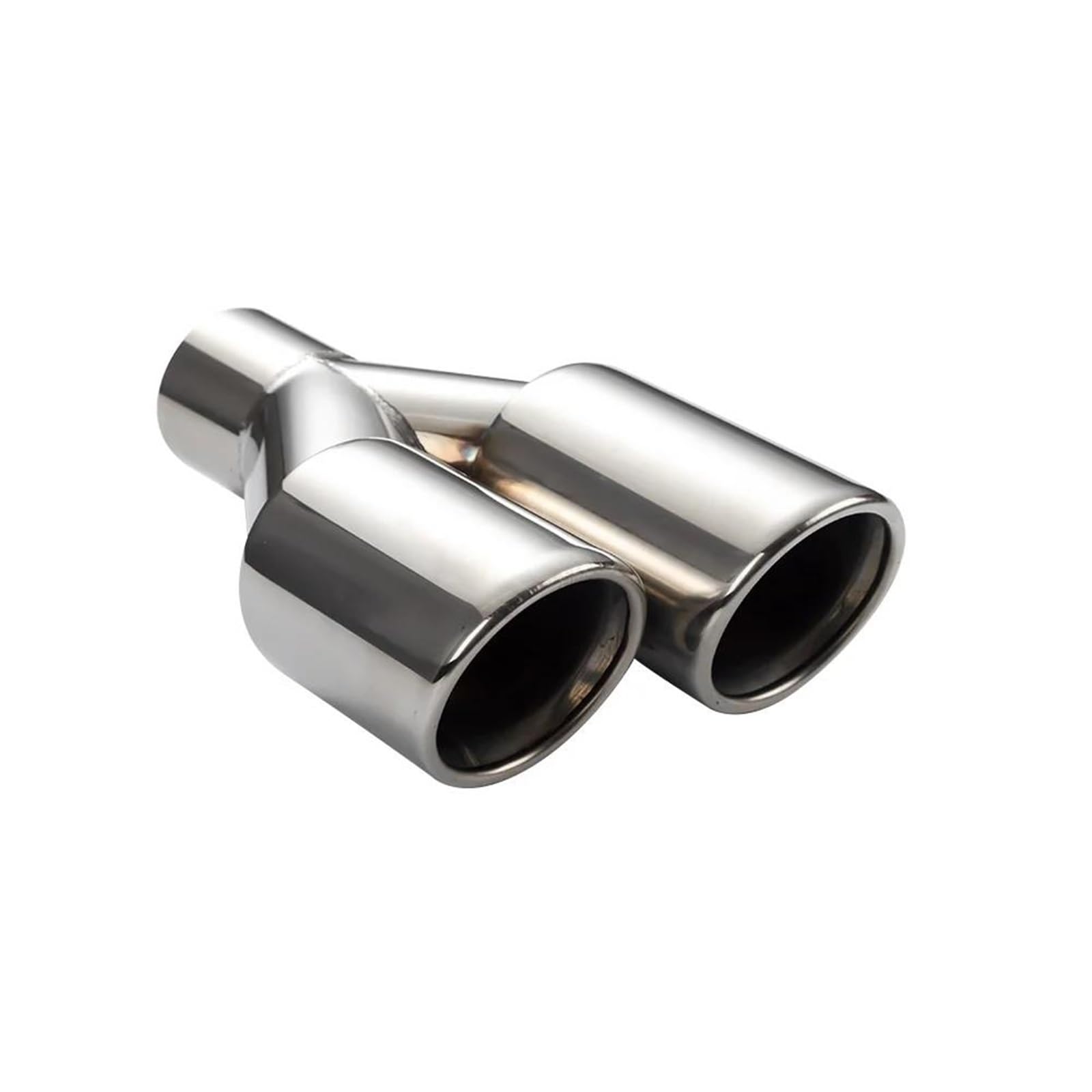Terminale di Scarico Doppio in Acciaio Inossidabile Ingresso 57 Mm Uscita 76 Mm Silenziatore Tubo di Scarico Terminale di Scarico per Auto(Sinistra)