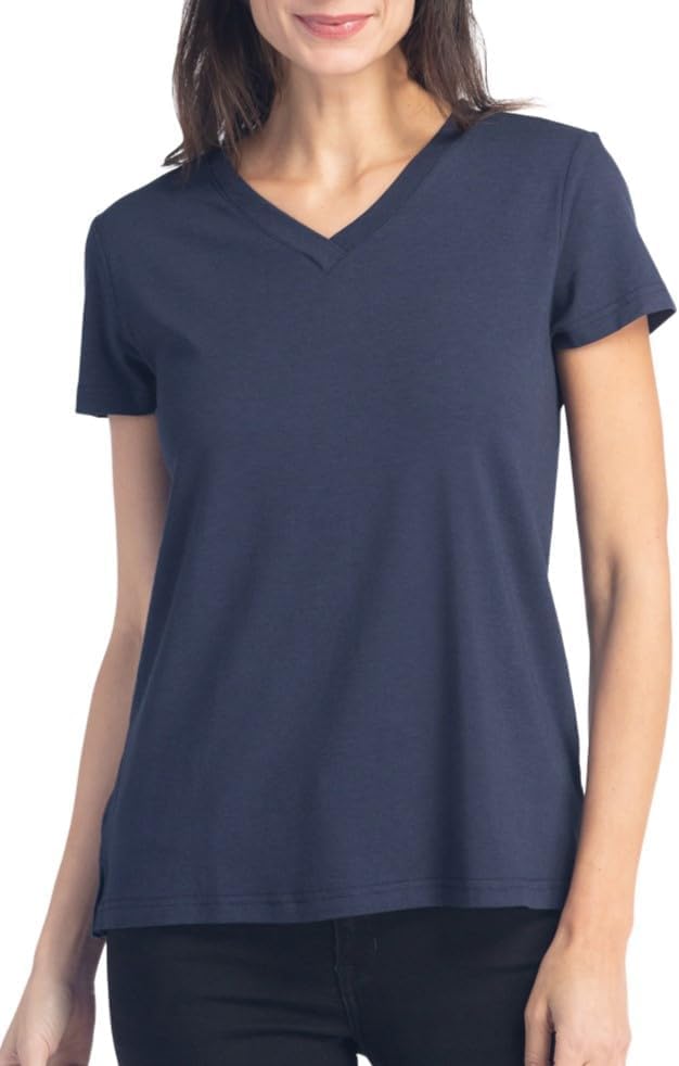 Fishers Finery Women's Ecofabric Short Sleeve V-Neck Tee; Relaxed Fit - Image 2