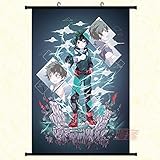 Material: tela zhongjiany Anime japonés Boku No Hero Academia Poster Wall Hanging Scroll Pintura(Small)