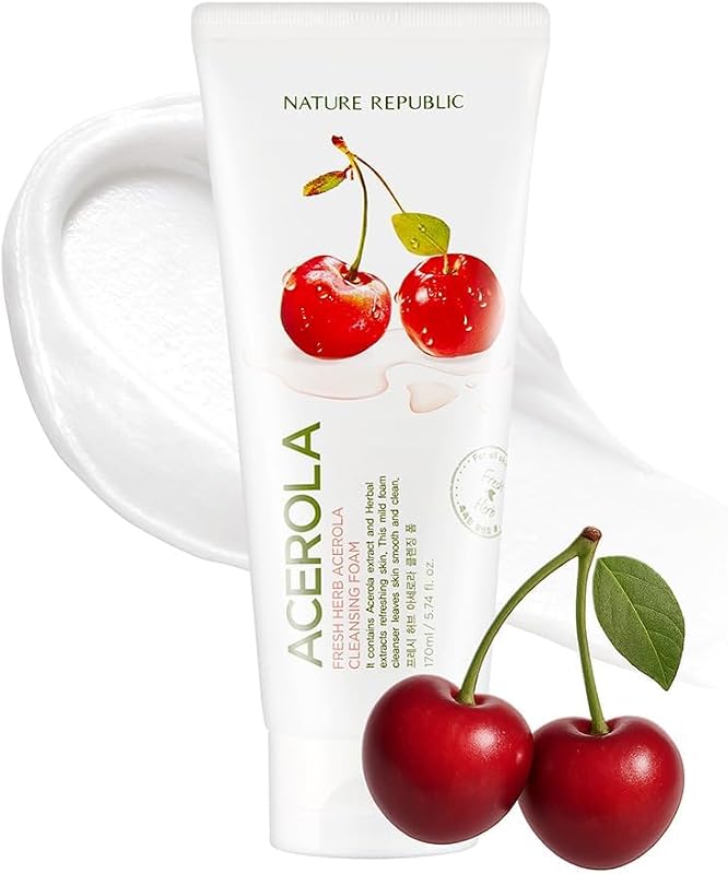 Espuma de limpeza facial Fresh Herb Acerola Nature Republic, 170 mL