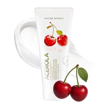 Nature Republic Fresh Herb Acerola Cleansing Foam | Hydration & Moisturizing daily Makeup Remover, Pore Cleansing, Korean Skin Care for All Skin Types (170ml / 5.74 fl Oz)