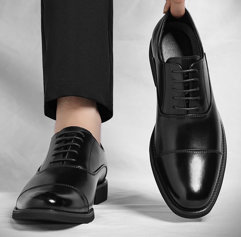 Men's Oxfords Shoes Wingtip Brogue Pointed-Toe Formal Dress Shoes Fashion Business Office Wedding Tuxedo Shoes(10.5)3