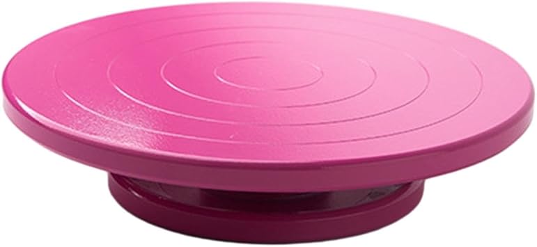 Pottery Decorating Banding Wheel Cake Turntable Rotating Cake Decorating Rotation Platform Rotate Turntable for Ceramic Art, Pink, 20cm