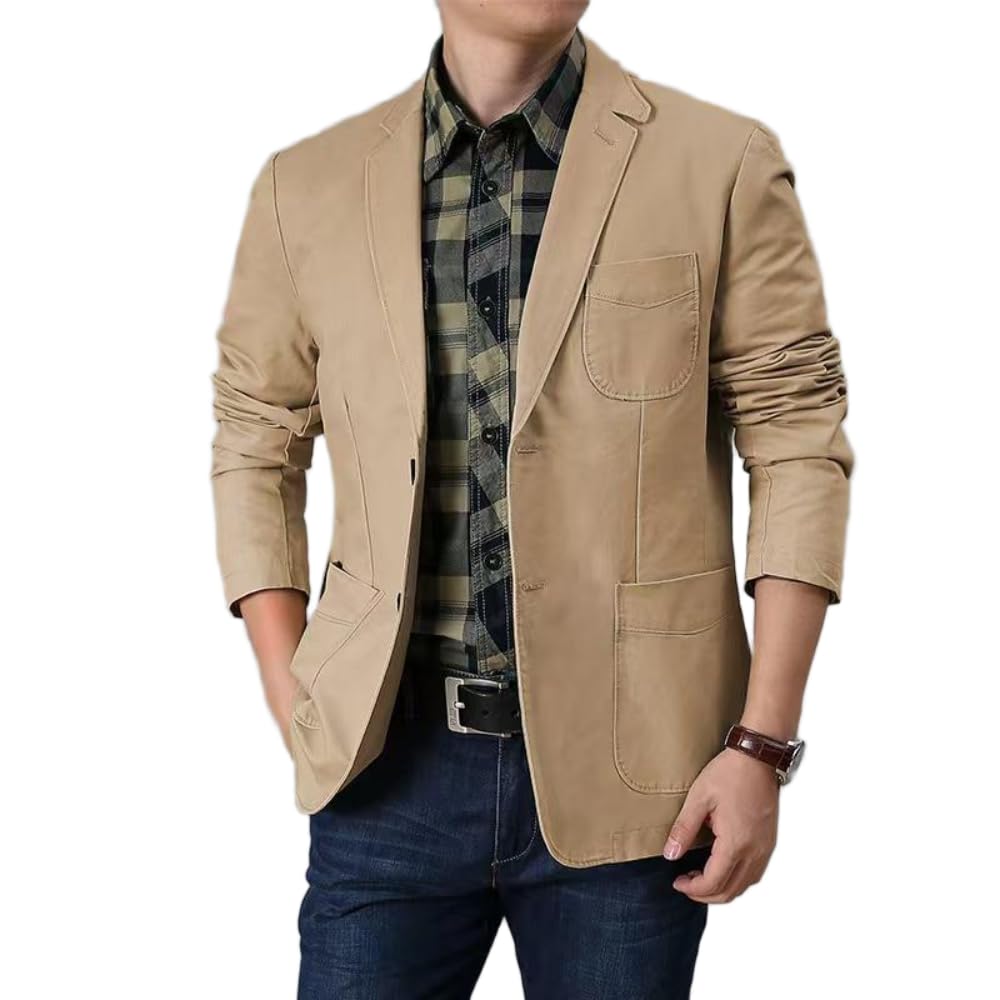 NYSDM Blazer Vestes Mode Grande Taille Pur Coton Costume Manteaux Hommes Tendance Streetwear Solide Slim Business Casual Jacket