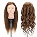 Cabeza de maniquí 90% Cabeza Maniqui Peluqueria Pelo Natural Neverland 56cm Cabezal de peluquería Cosmetología Maniquí Muñecas Cabeza de Muñecas para el corte de pelo de la práctica