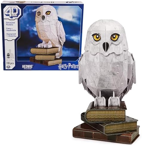 4D Build, Harry Potter Hedwig 3D Puzzle Model Kit 118 Pcs | Harry Potter Gifts Desk Decor | Building Toys | 3D Puzzles for Adults & Teens 12+