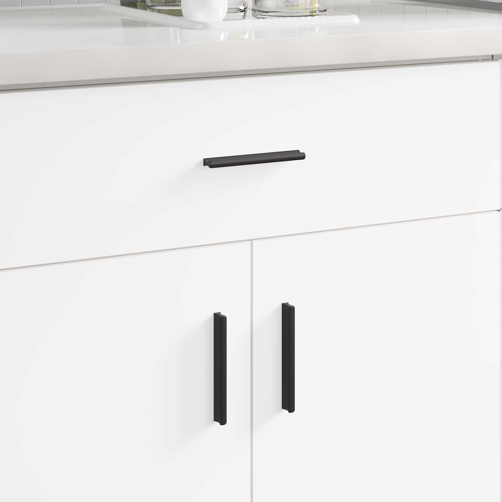 Uchwyt 973 szt., czarne aluminium, 106 x 7,4 x 15,5 mm, uchwyt meblowy do szafy, drzwi, szuflady, komody, łazienki, kuchni, sypialni, salonu, trwały, uniwersalny