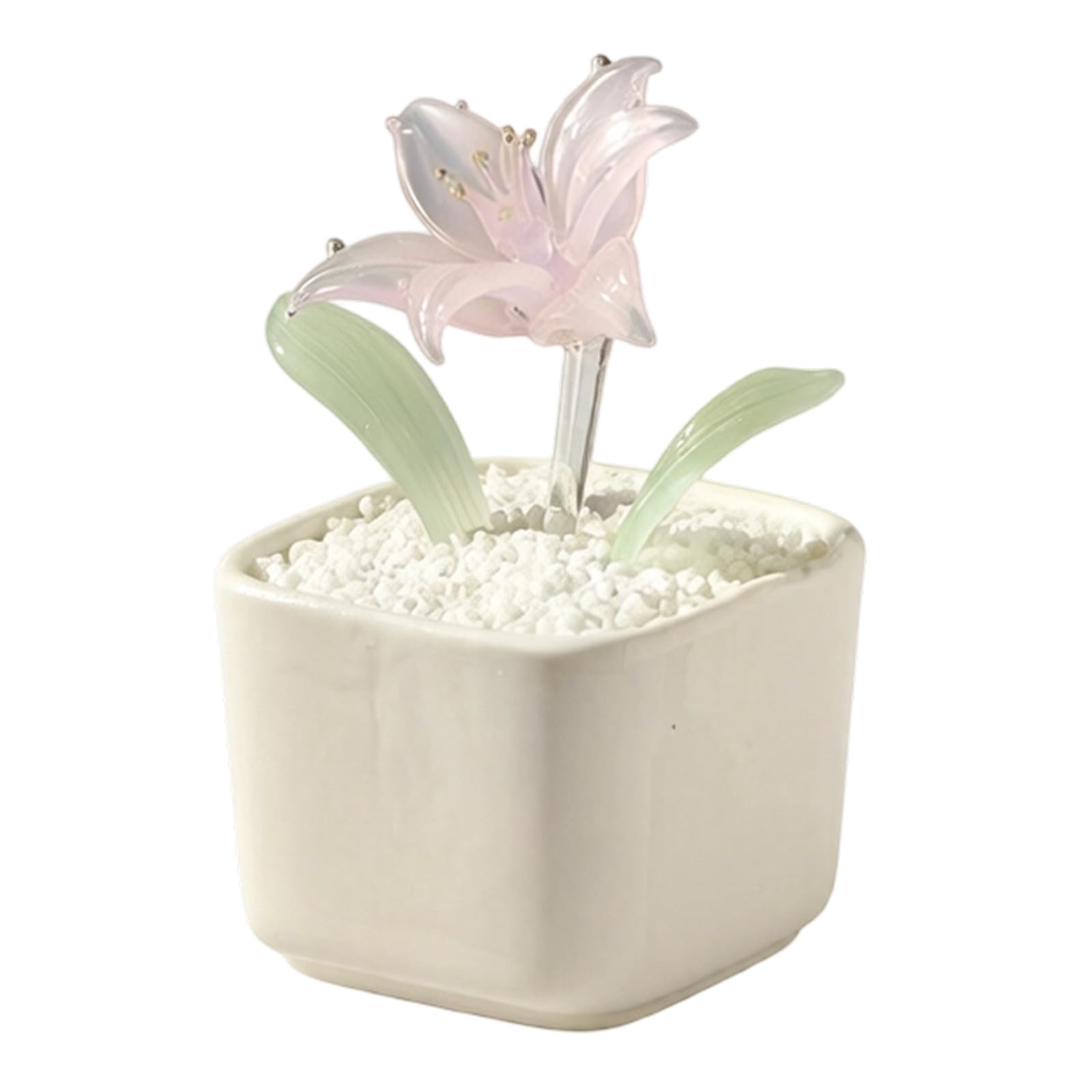 Handcrafted Glass Artificial Flower Centerpiece with Realistic Blooms for Workspaces Ornament Miniature Home Decoration Tabletop Low Maintenance