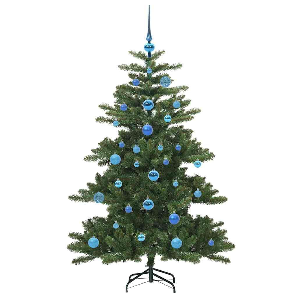 Künstlicher Klappbarer Weihnachtsbaum Grün 150 cm, PVC und Stahl, mit 150 warmweißen LEDs, ideal für Festliche Innenbereich Dekoration