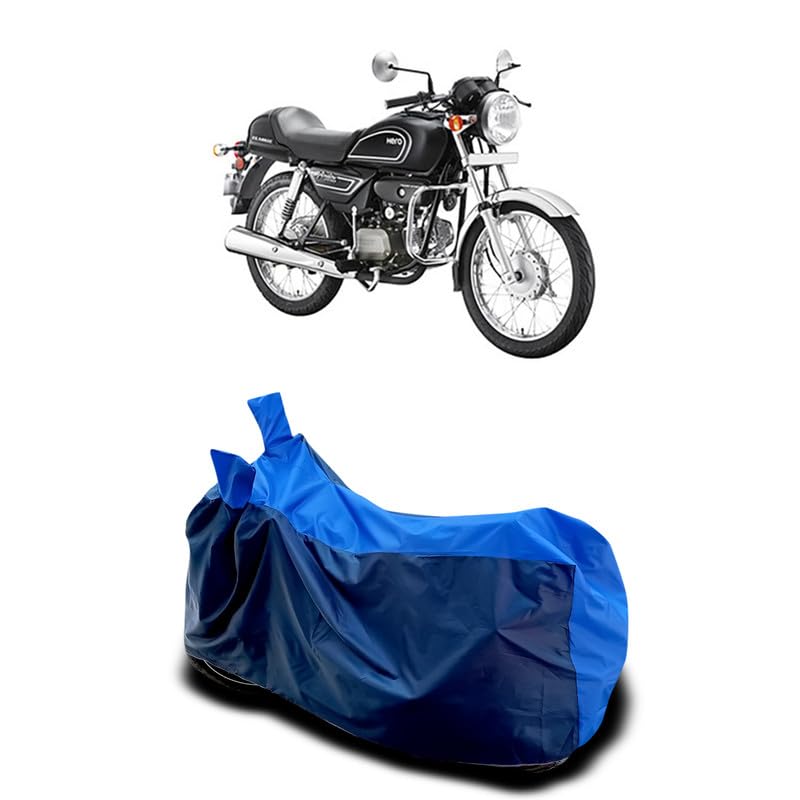 Image of DUFFEL-Two Wheeler Bike Body Cover Compatible for Hero Splendor Pro Classic New Heat Protectio /UV-Rays /Birds Dropping /DustProof /Waterproof All Variants [Nevay Blue]