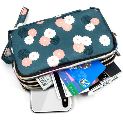 Image of BIAOTIE Large Capacity Wristlet Wallet - Women Printed Nylon Waterproof Handbag Clutch Purse