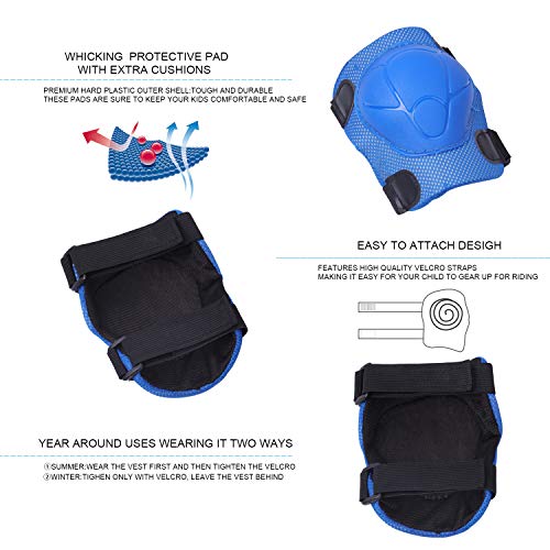 Helmets for Kid Sports Safety Protective Gear Set with Knee Pads/ Elbow Pads / Wrist Guard for 3-8 Years Toddler Bicycle Skateboard Skating Scooter Cycling Riding - Thumbnail 4