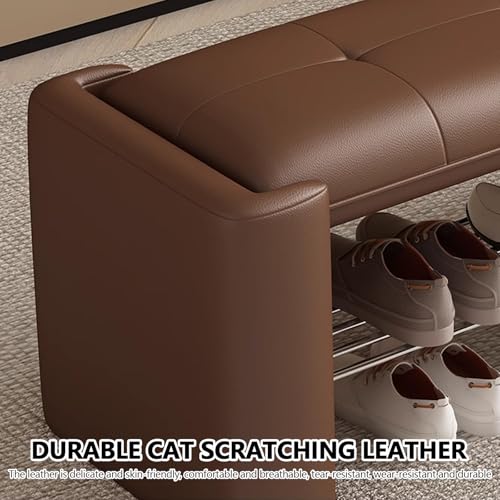 Banc de rangement à chaussures avec assise rembourrée pour entrée