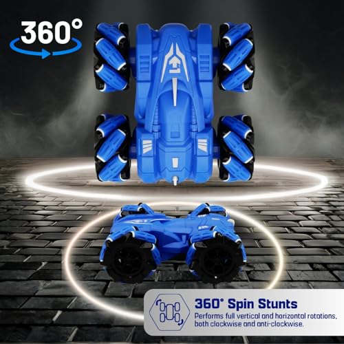 Image of Popsugar Remote Control Drift Stunt Car 4WD | 360 Rotating | Dual Sided Climbing | High-Speed Tumbling | Rechargeable Stunt Car | C-Type Charging | Remote Control Car for Kids | Made in India.