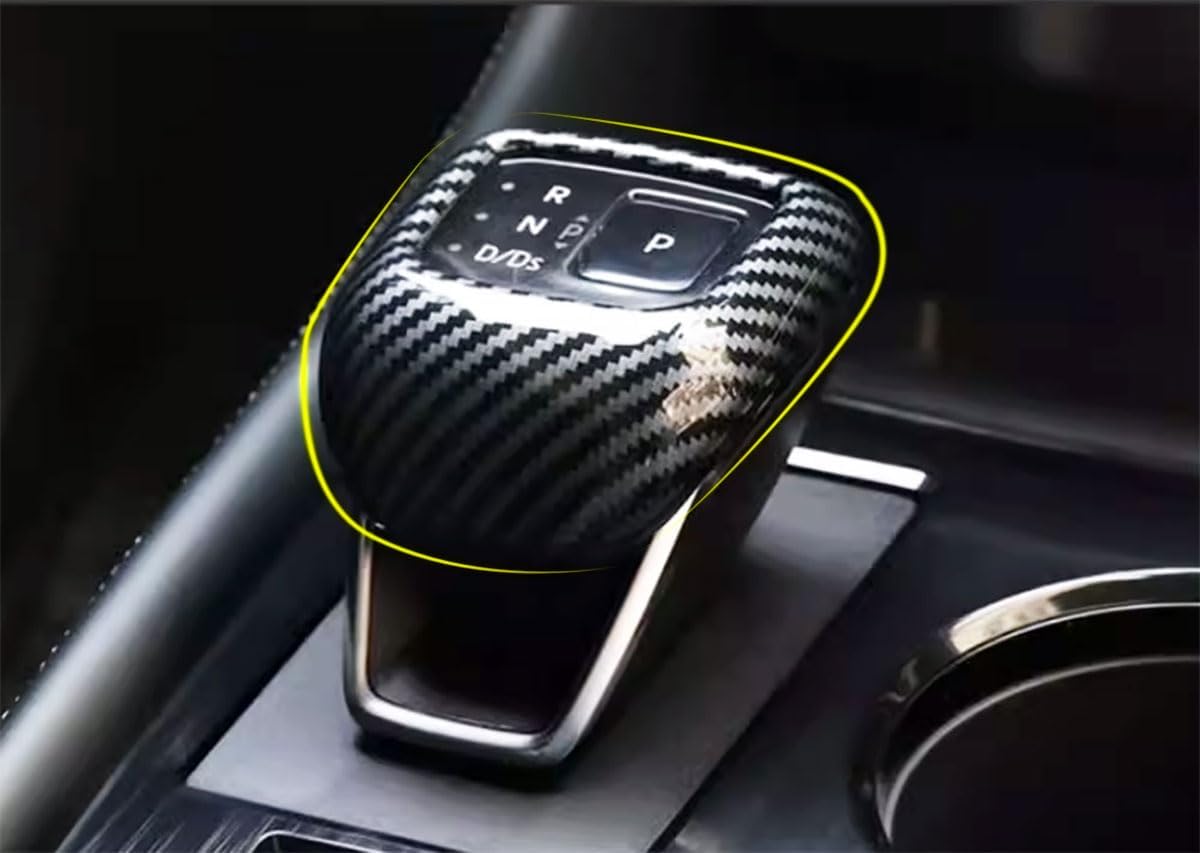 Gear Shift knob Cover Compatible with Nissan Pathfinder 2026 2025 2024 2023 2022 Center Console Shifter Trim Automatic Transmission Decoration Car Accessories ABS 1PC(Carbon Fiber Style)