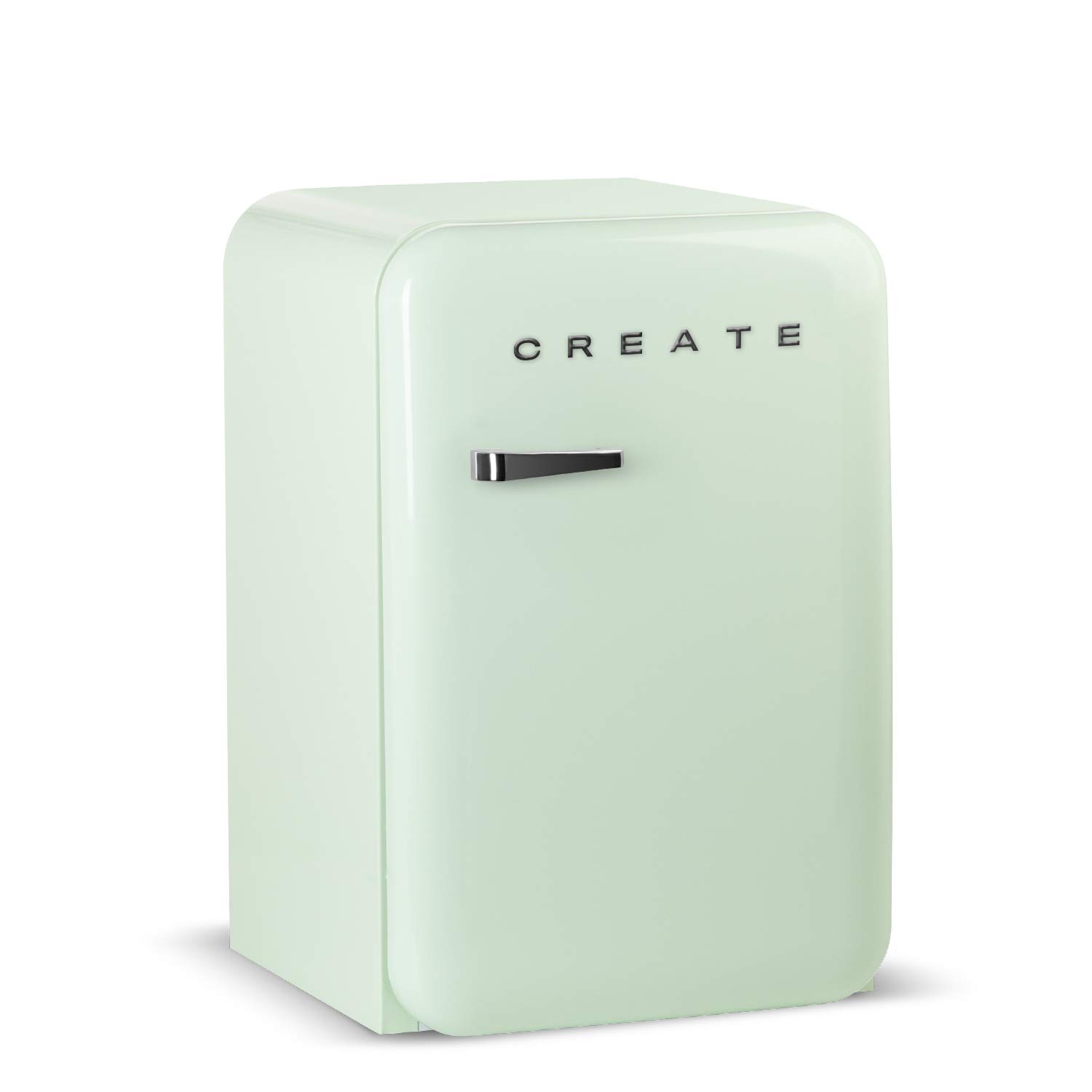 CREATE / RETRO FRIDGE 83.5 SILVER/Frigorífico verde pastel maneta plata/Minibar, congelador, 83.5 cm