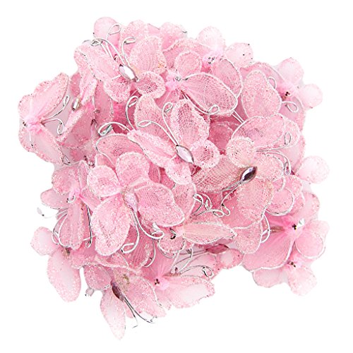 YiGo vlinders decoratie voor bruiloft, stof, lichtroze, stijl 1, 50