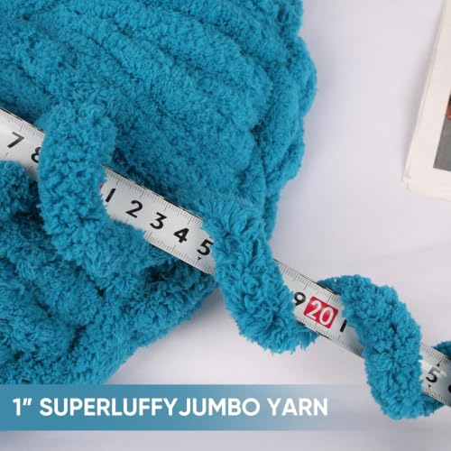 Image of 8 Packs Jumbo Chunky Chenille Yarn - 2040g(72oz) 245 Yards (224m) Bulky Yarn - Chunky Yarn for Hand Knitting Blanket,Cushions, Pet Bed - Soft and Durable(Sky Blue)