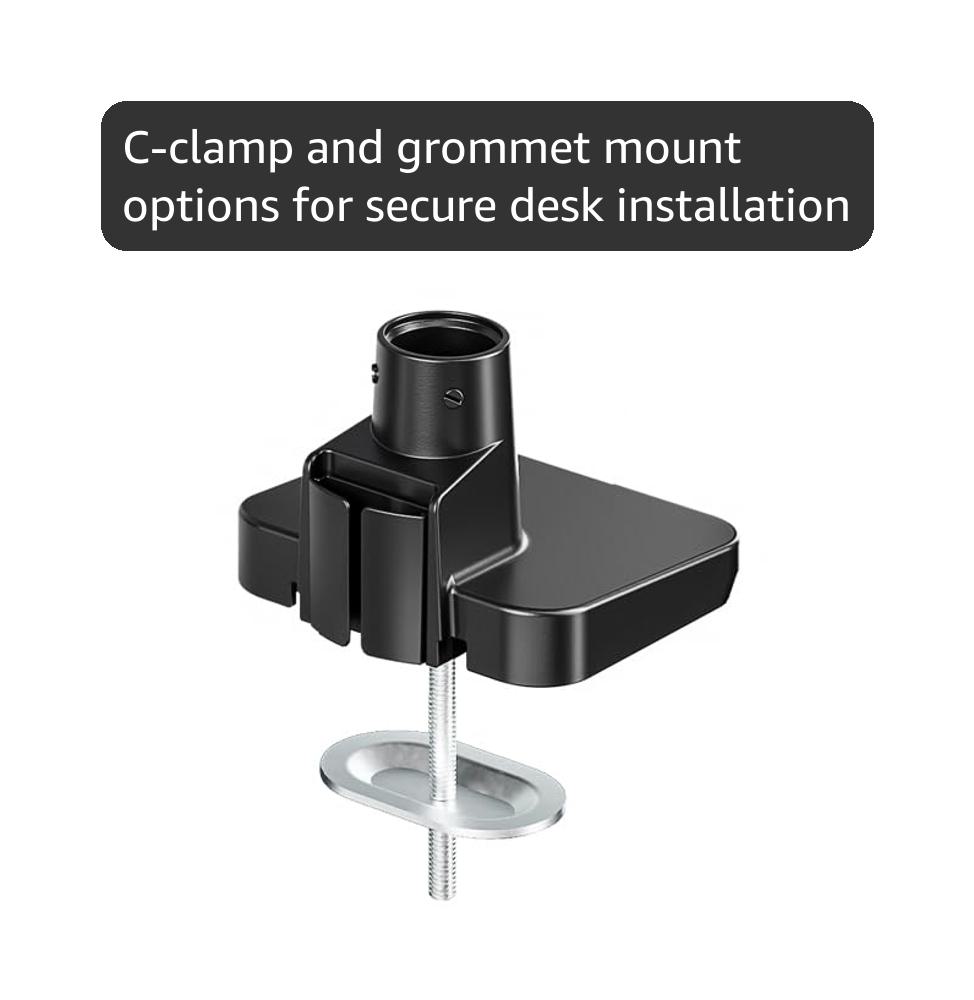 ARES WING Single Monitor Arm Desk Mount for 17-49 Inch Ultrawide Monitors, Heavy Duty Single Monitor Arm Holds 44 lbs, Full Motion Gas Spring Vertical Desk Mount, 75/100 VESA Mount, Black