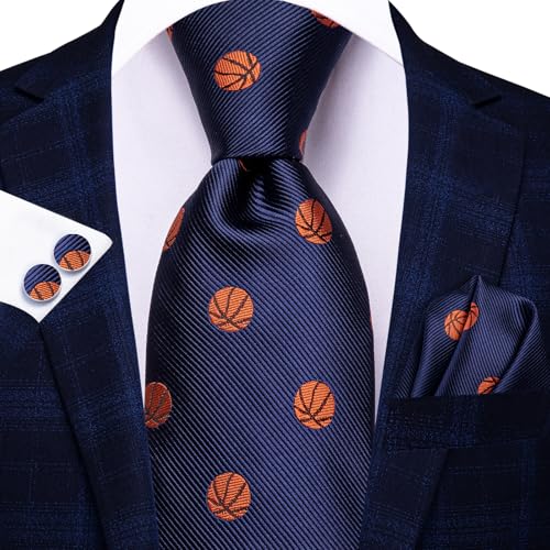 Image of Hi-Tie Men's Tie Sets Silk Paisley Striped Necktie Pocket Square Cuff-links Sets Wedding Business Holiday