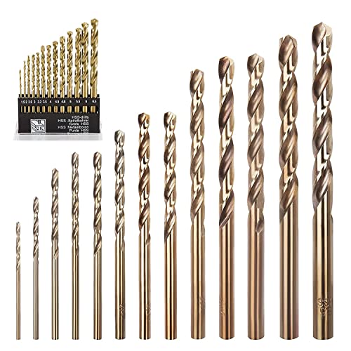 13Pcs Cobalt Drill Bit Set 1.5Mm-6.5Mm, M35 Hss Twist Drill Bits For Carbon Steel, Stainless Steel, Hard Metal, Cast Iron, Plastic And Wood #TOP14