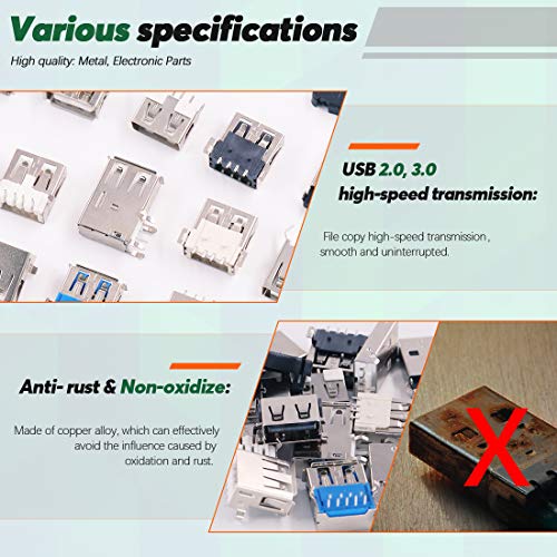 Keadic kit de conectores USB micro y 3.0 180 piezas miniatura 3
