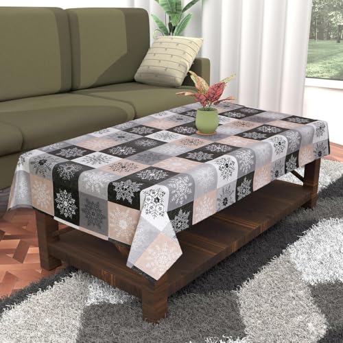 Image of Dakshya Industirs PVC Waterproof Table Cover 36x54 Inch Floral Printed Center Table Cover Washable Plastic Table Sheet Oilproof Dining Table Cover for Coffee Table Living Room Home (Decorative Flora)