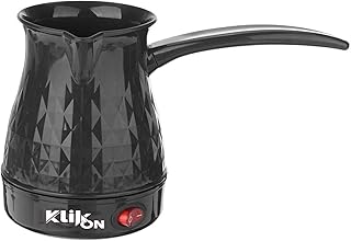 ماكينة صنع القهوة التركية المحمولة سعة 300 مل لون أسود 600 واط، KTCM-411، ستانلس ستيل