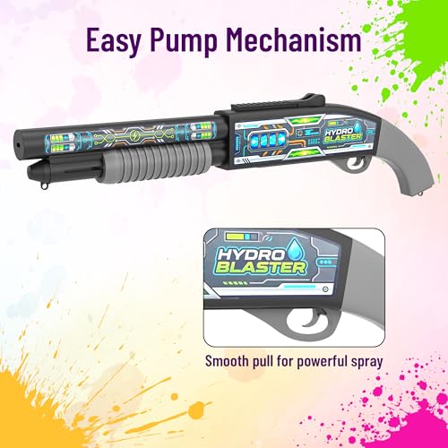 Image of Mirana Hydro Blaster - Electronic Water Toy Gun for Kids - Powerful Spray, Easy Refill & Rechargeable Battery - 2 Trigger Modes - for Pool, Beach & Outdoor Parties - for Boys & Girls 4+ Years (Black)