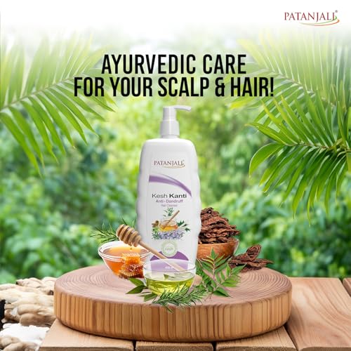 Image of Patanjali Kesh Kanti Anti-Dandruff Shampoo 450ml, Herbal Hair Cleanser for Dandruff Control (Pack of 2)