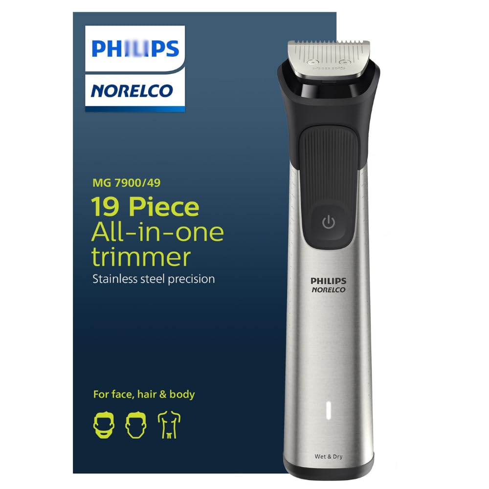 Multigroom Series 7000 , Men's Electric Trimmer, MG7900/49 - The Precision Trimming Guard Provides 5x More Precision Settings Vs The Predecessor , Includes Body Combs For Body And Intimate Grooming