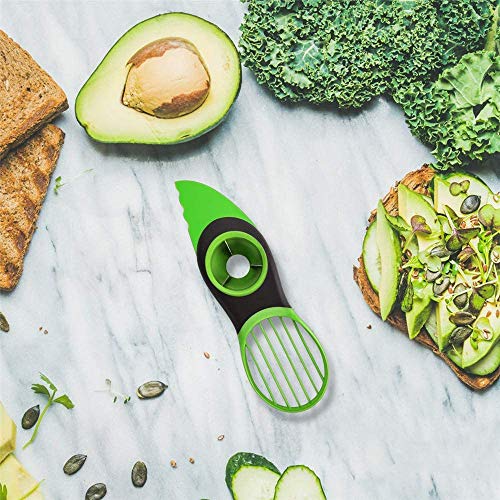 Avocado slicer, 3 In 1 Avocado Slicer Avocado Cutter Fruit & Vegetable Peeler Kitchen Tools, Avocado Cutter Green