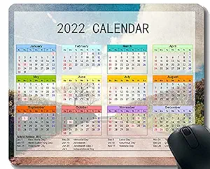 MIKKA Gaming Mouse Pad 2022 Year Calendar with Holiday,Road Sky Marking Custom Gaming Mouse Pads with Designs-16994