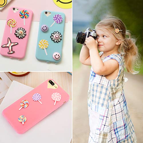 ULTNICE 36Pcs Lollipop Prop Clay Candy Embellishment Rainbow Swirl Lollipop Lolly Random